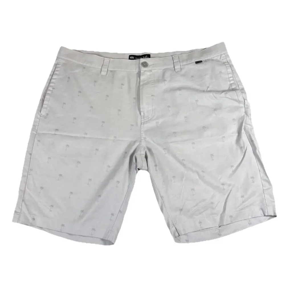 Travis Mathew Resort to This Golf Shorts Grey Palm Tree Print Mens Size 40 Soft‎